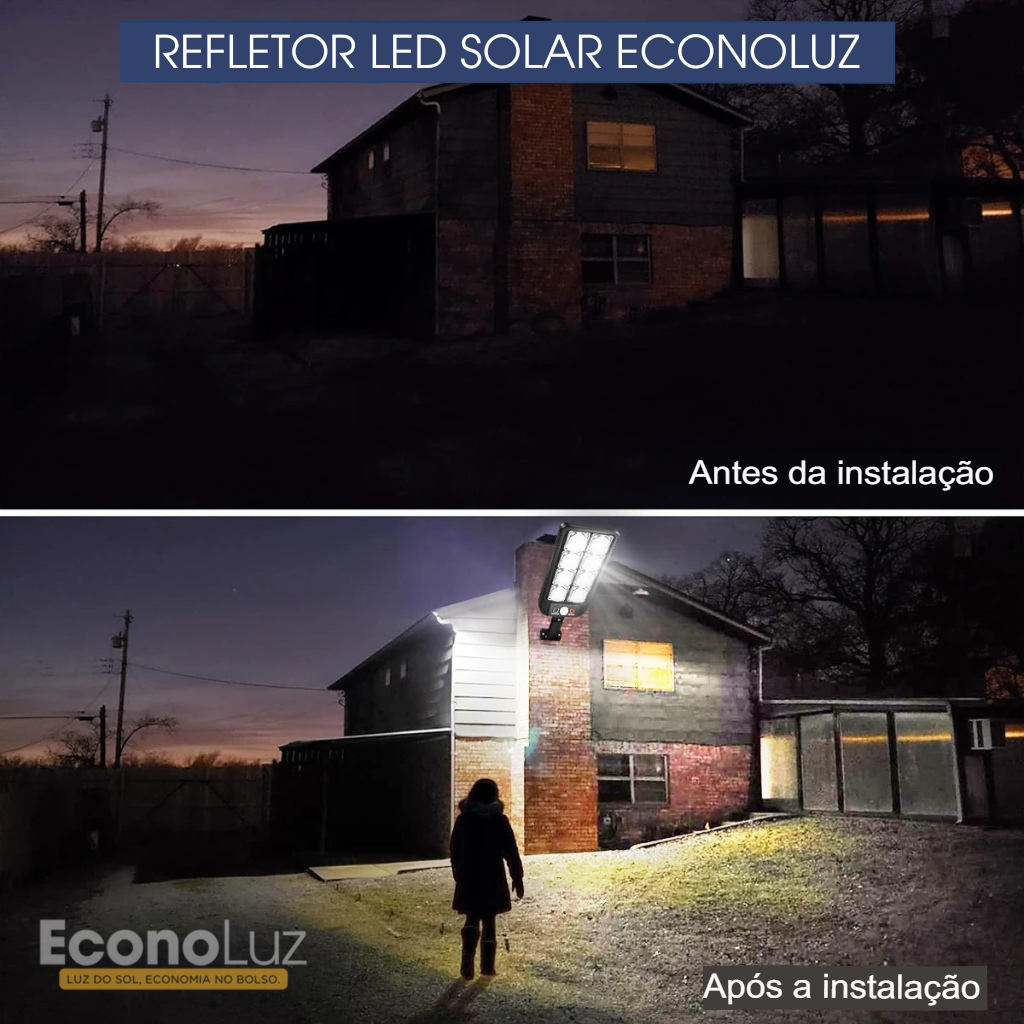 2 Unidades Refletor Led Solar EconoLuz