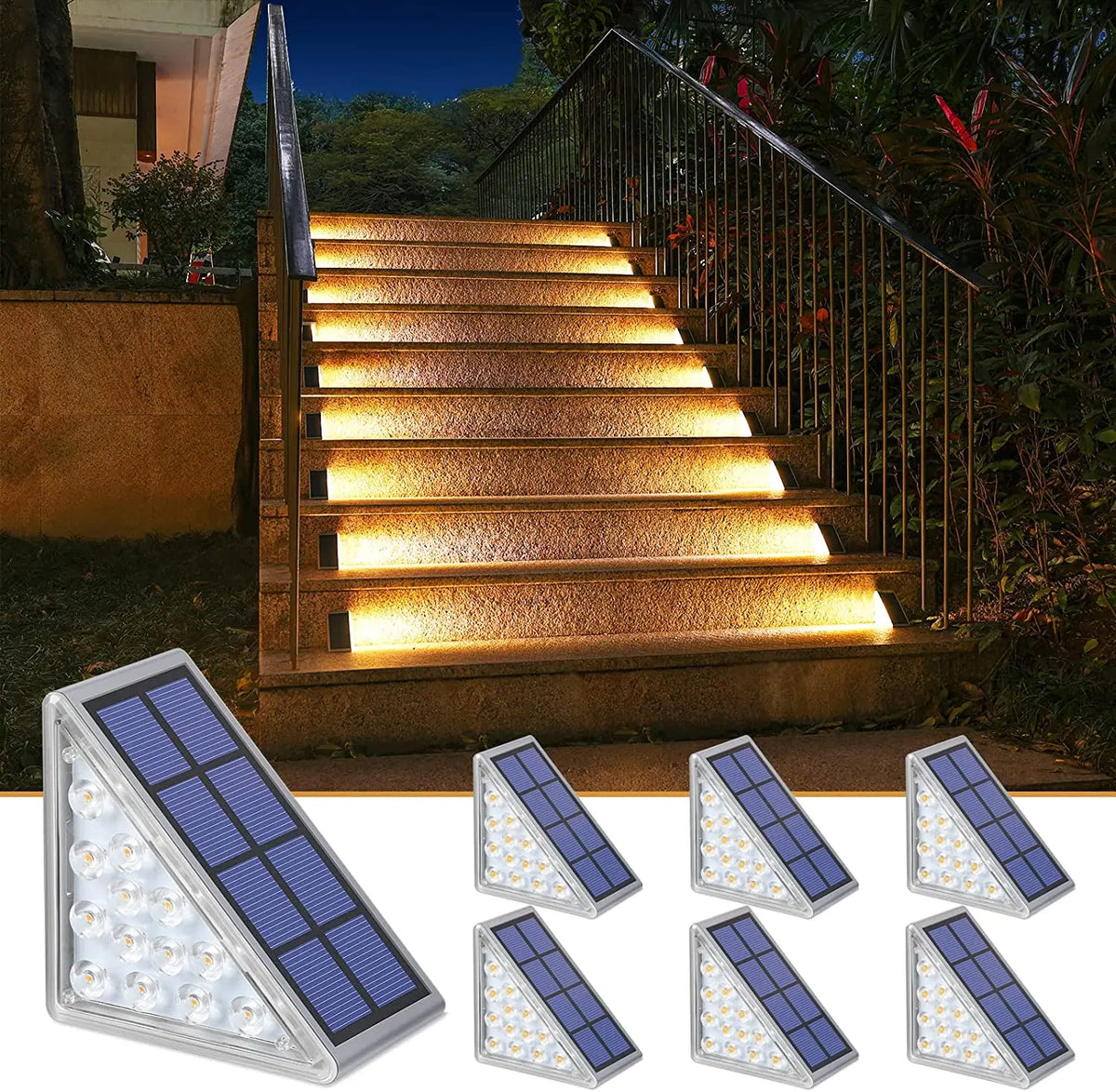 Lâmpada Solar Impermeável LED Para Escada, Jardim, Deck, Caminho Econoluz