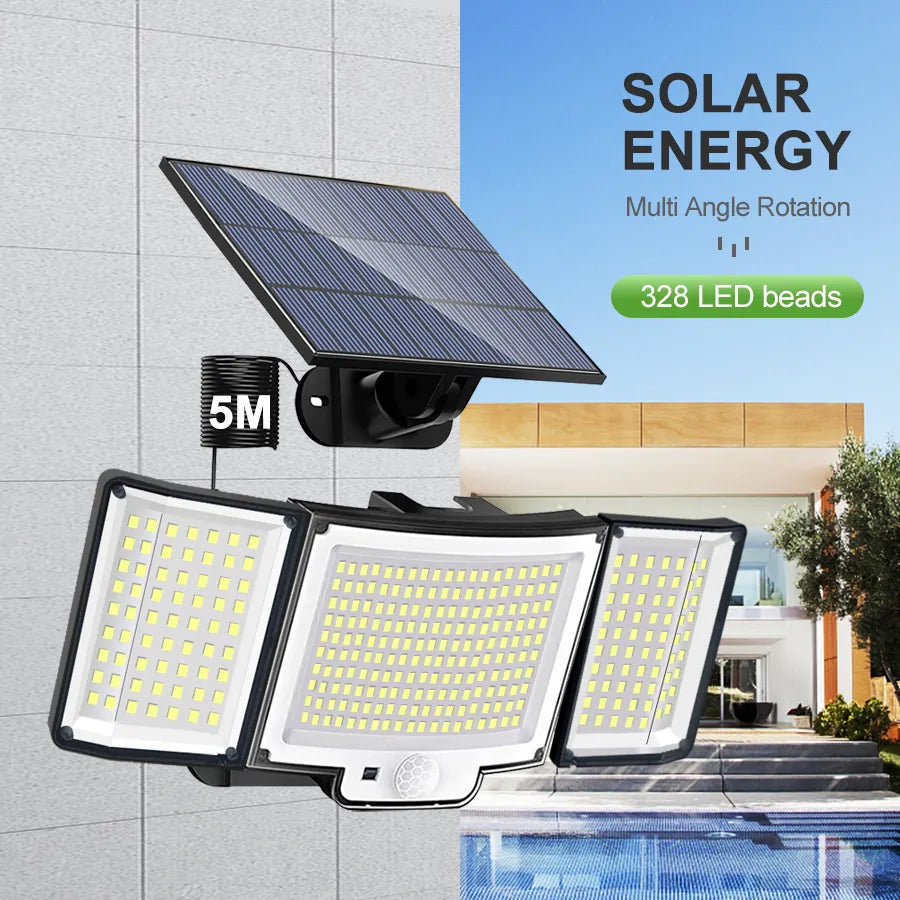 Refletor Solar 328 LEDs 3 Direções Impermeável Econoluz
