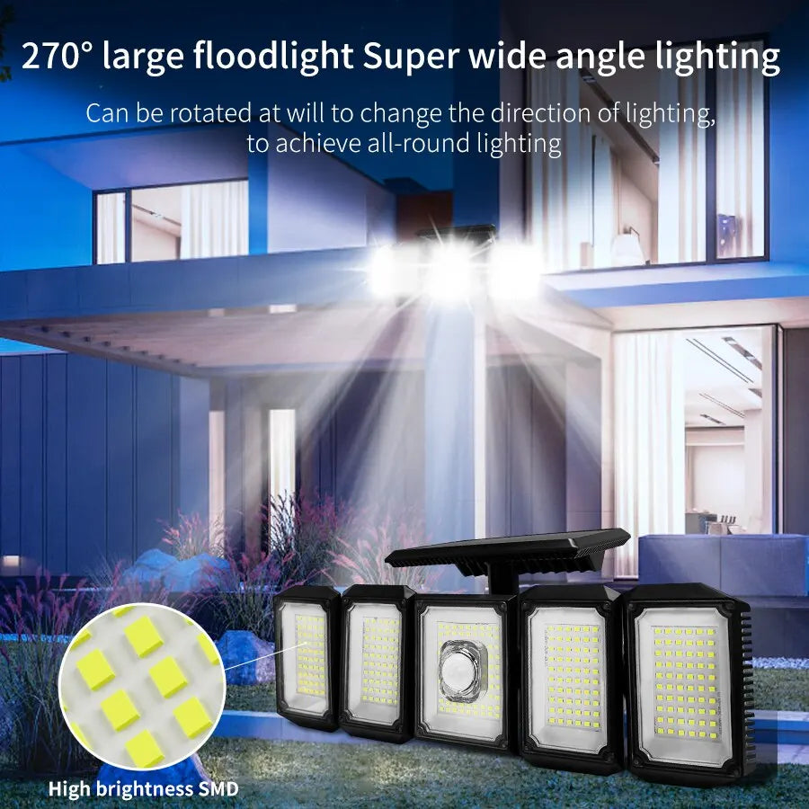 Refletor Solar 300 LEDs 5 Direções Impermeável Econoluz